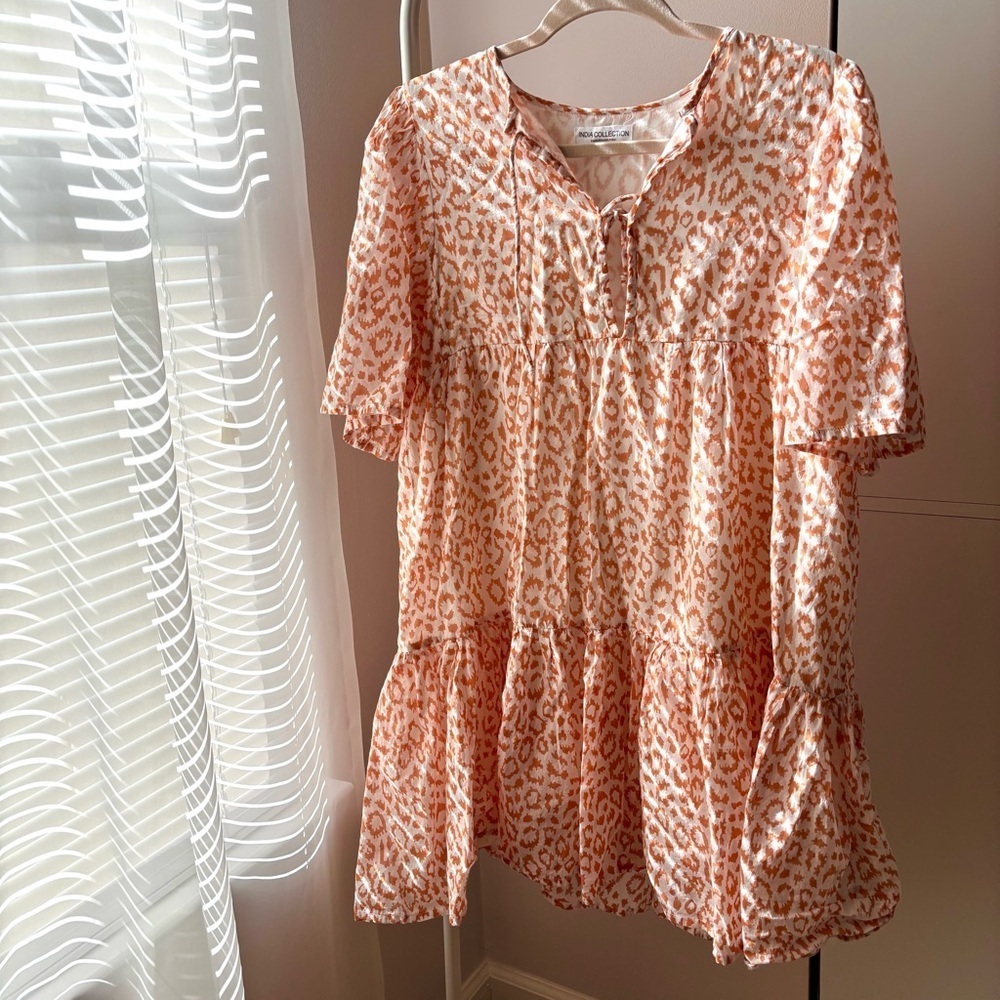Emerson Fry Isla Dress Size XS/S Sunbaked Leopard 100% Organic Cotton NWOT Dress